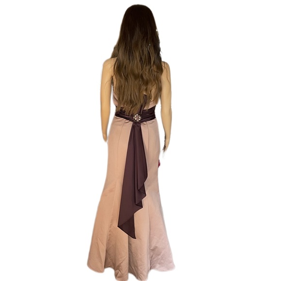 David’s Bridal Women's Strapless Embellished Formal Dress Tan Size 2 - Picture 14 of 15